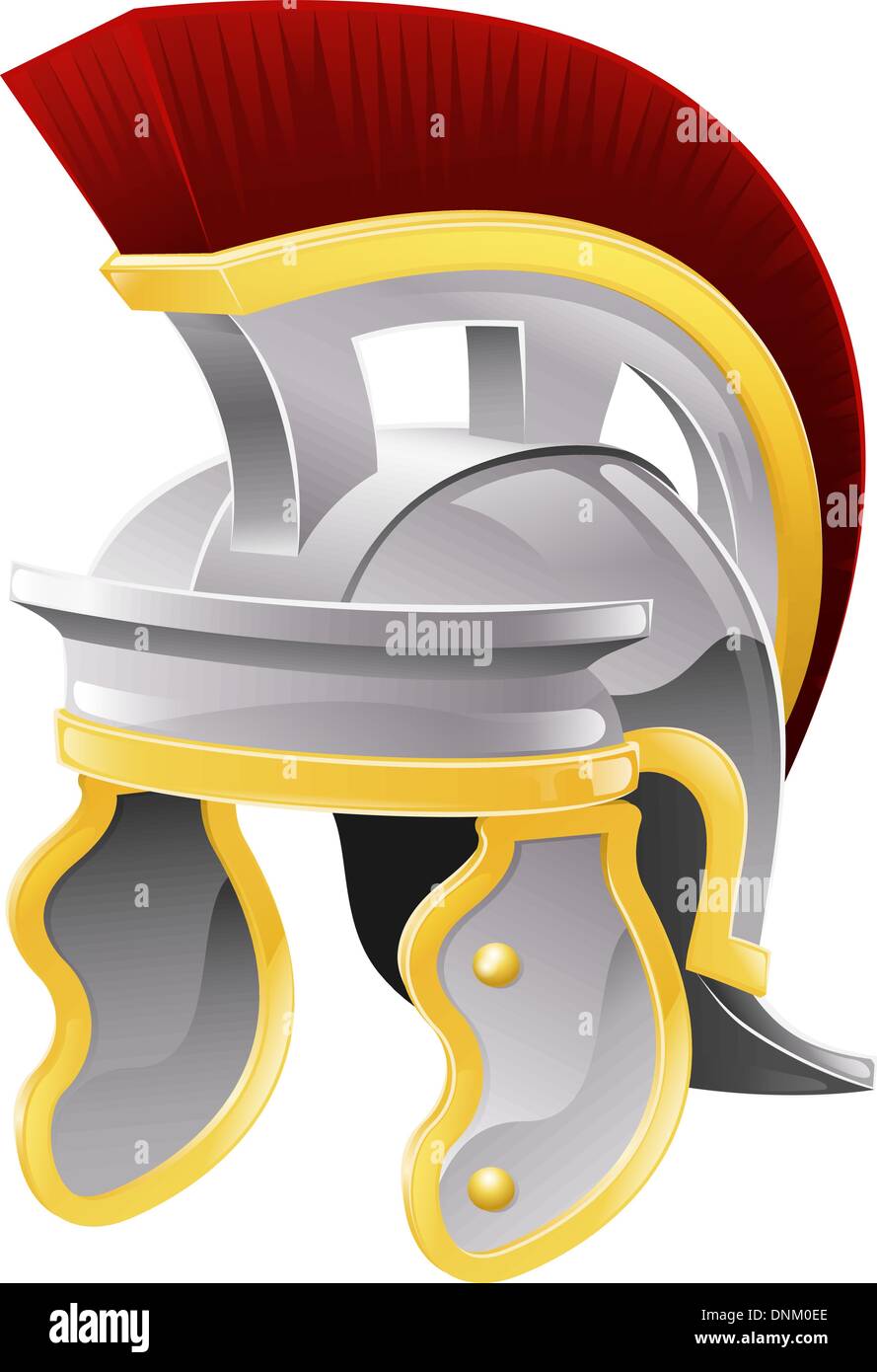 Illustration de soldat romain casque style la galea avec crête rouge Illustration de Vecteur
