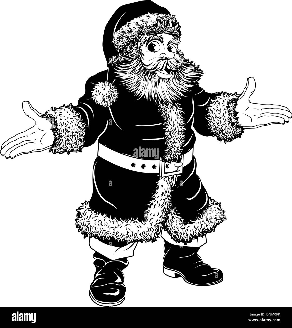 Illustration d'un noir et blanc Noël Le Père Noël Illustration de Vecteur