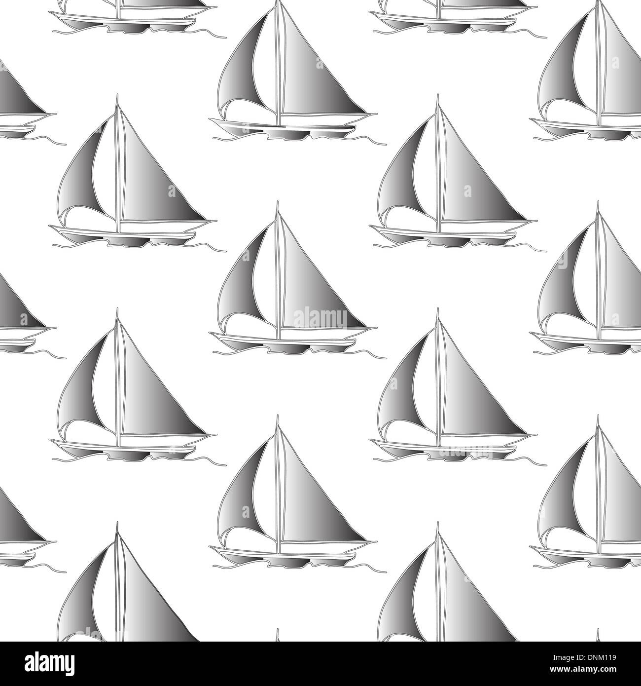 Fond d'écran transparent avec un voilier sur la mer, les vagues Illustration de Vecteur
