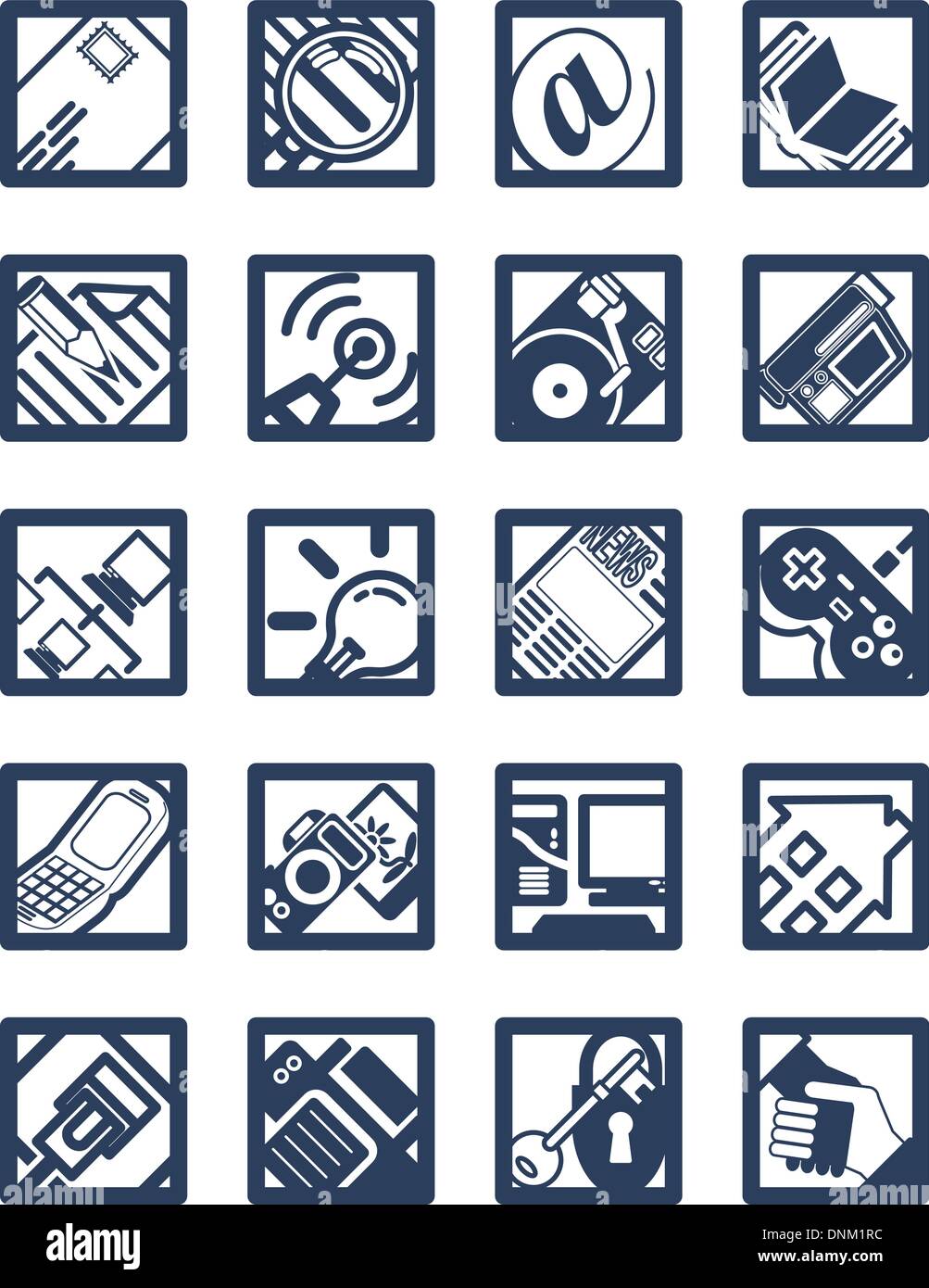 Square Internet Computing Icons Illustration de Vecteur