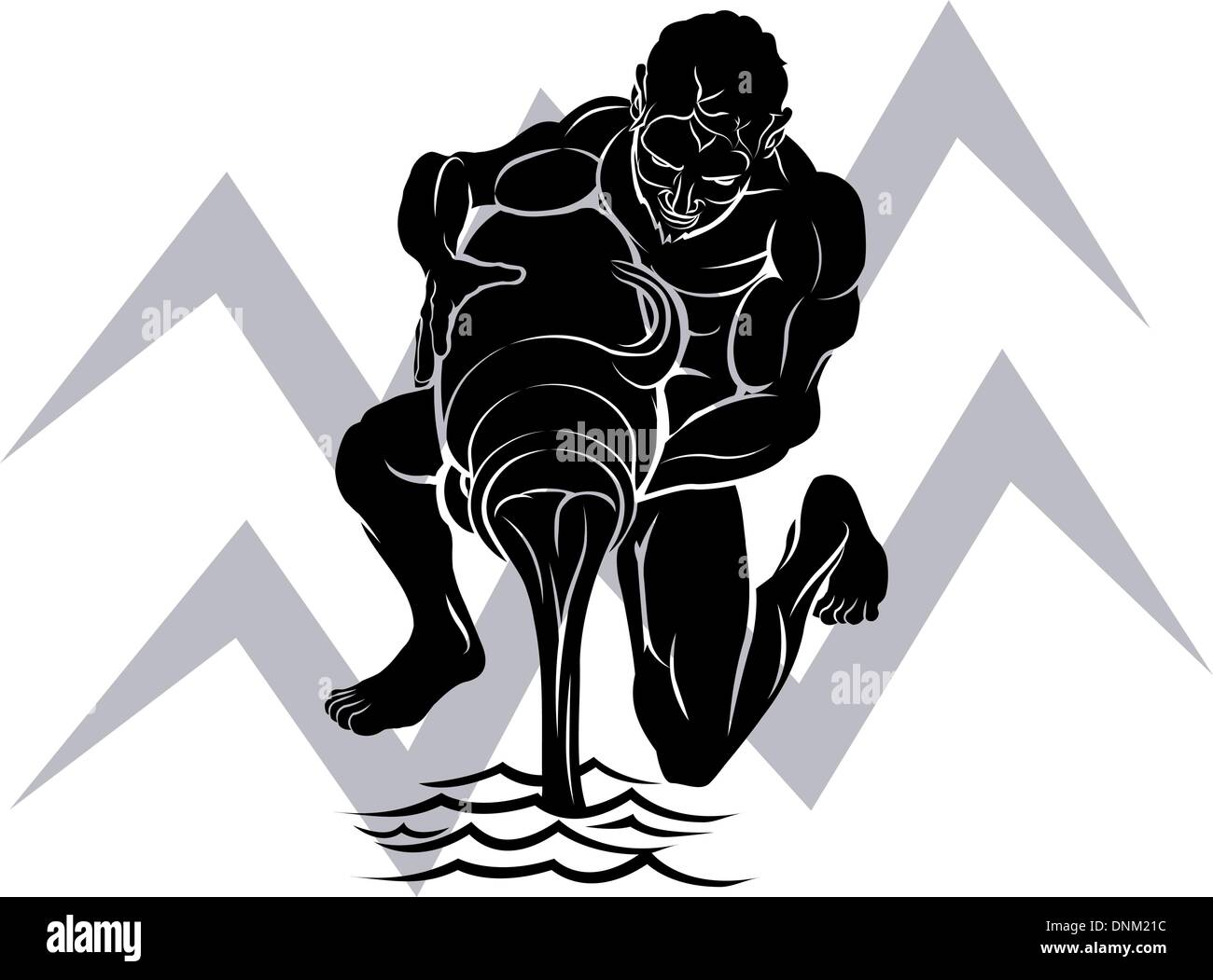 Illustration du Verseau le porteur d'eau ou de l'opérateur de signe astrologie Horoscope zodiaque Illustration de Vecteur