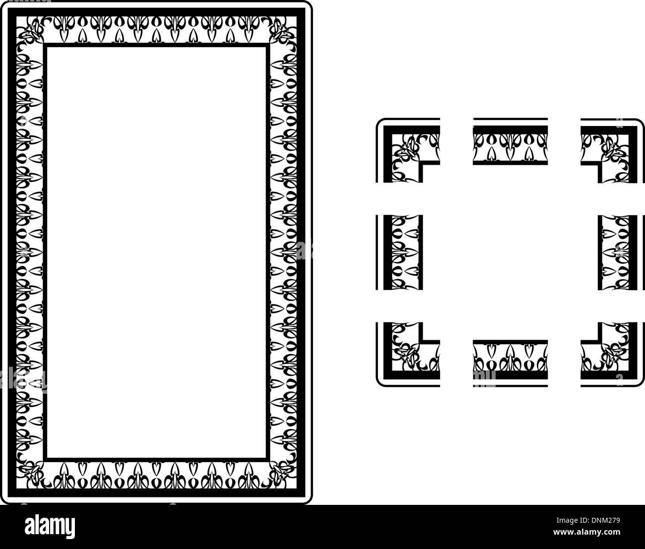 Un vecteur illustration d'un style Art Nouveau border frame ; comprend parfaitement les pièces labourables de sorte que vous pouvez faire de fra Illustration de Vecteur