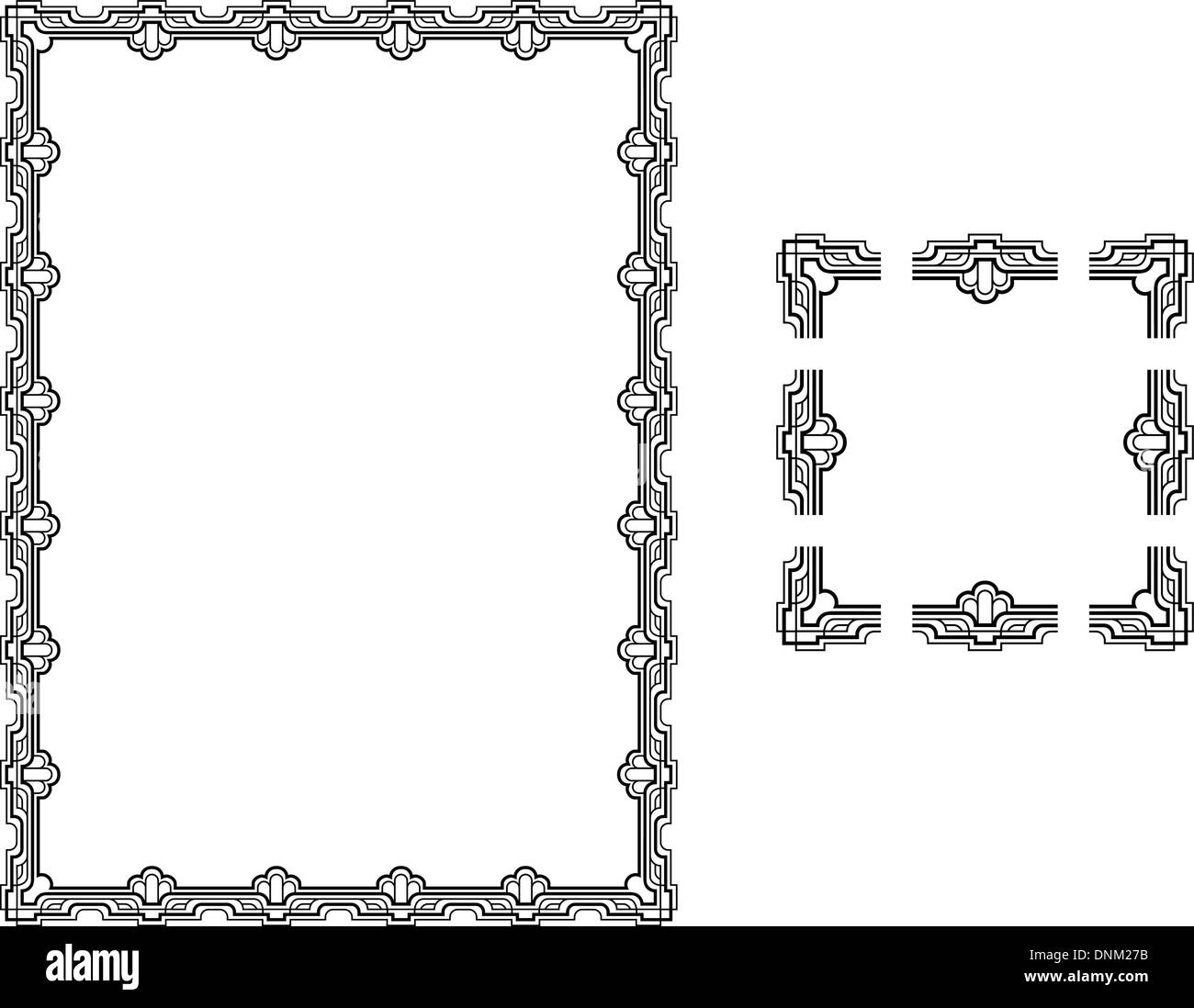 Un vecteur illustration d'un style Art Deco border frame ; comprend parfaitement les pièces labourables afin que vous pouvez faire une trame t Illustration de Vecteur