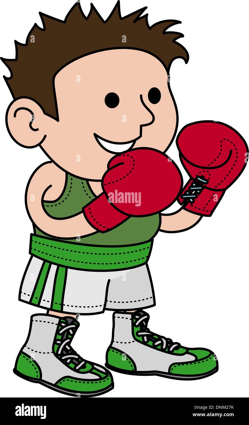 Illustration de male boxer portant des gants boxer Illustration de Vecteur