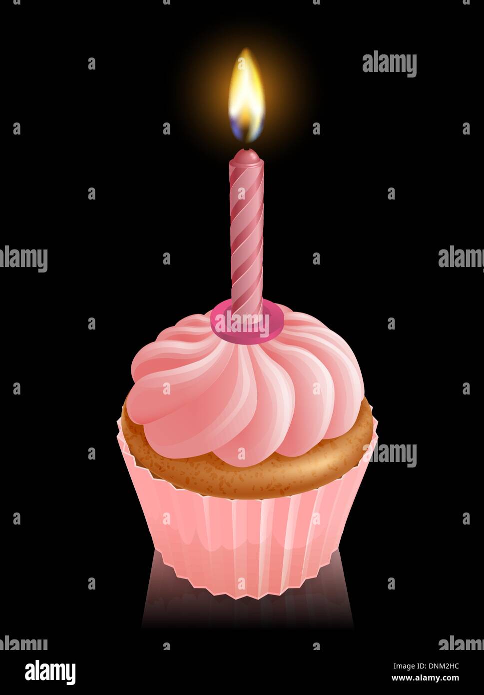 Illustration de pink fairy cake cupcake avec anniversaire Illustration de Vecteur