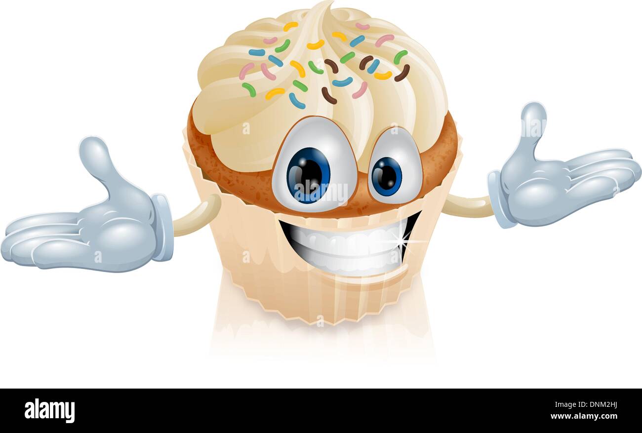Une illustration d'un cup cake mascot Illustration de Vecteur