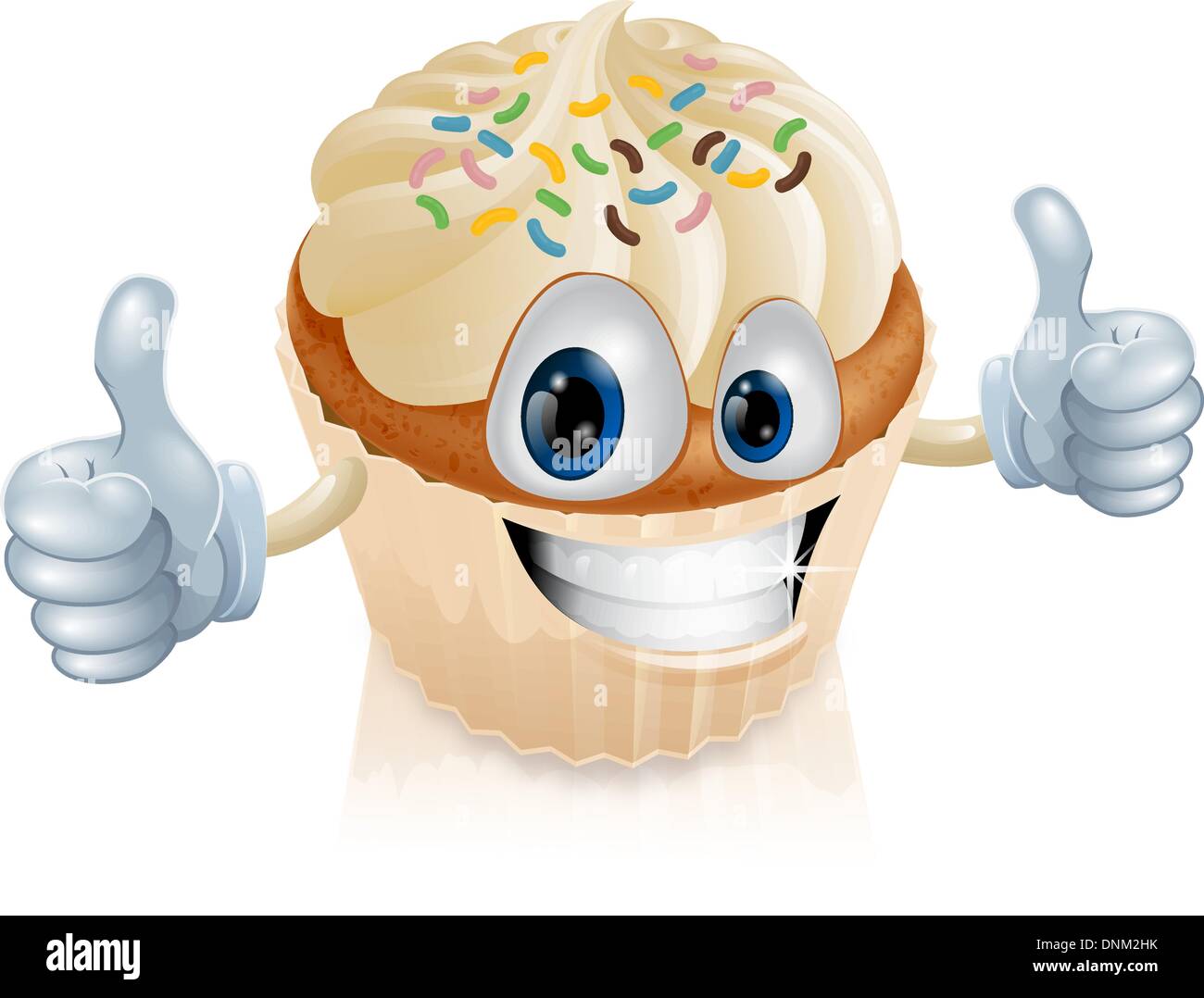 Illustration d'un conte amusant personnage gâteau donnant un Thumbs up Illustration de Vecteur