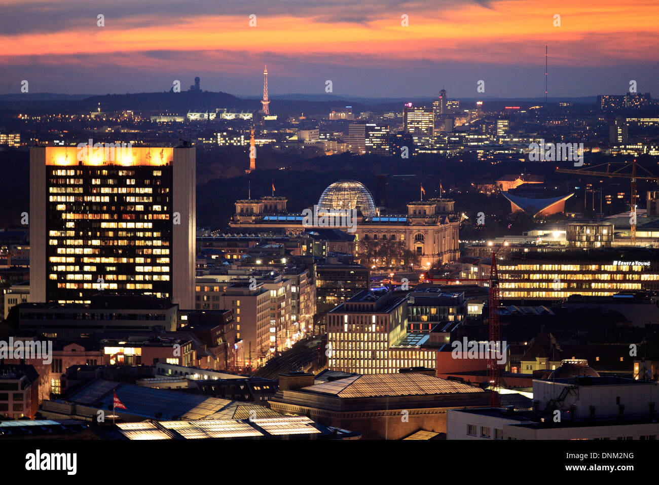 Berlin, Allemagne, en vue de l'Alexanderplatz à l'ouest Banque D'Images