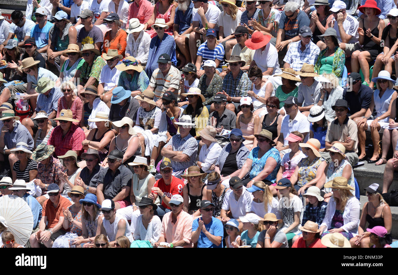 Auckland, Nouvelle-Zélande. 09Th Jan, 2014. Les fans lors des quarts de finale au jour 4 de l'ASB Classic Women's International. ASB Tennis Centre, Auckland : l'action de Crédit Plus Sport/Alamy Live News Banque D'Images