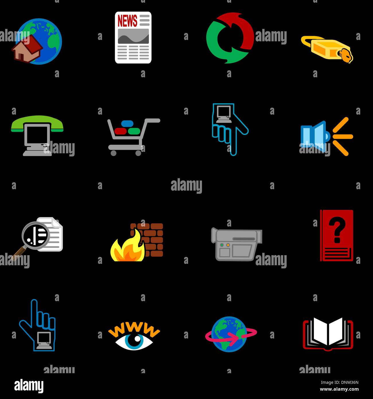 Une série d'internet web icons set. Illustration de Vecteur