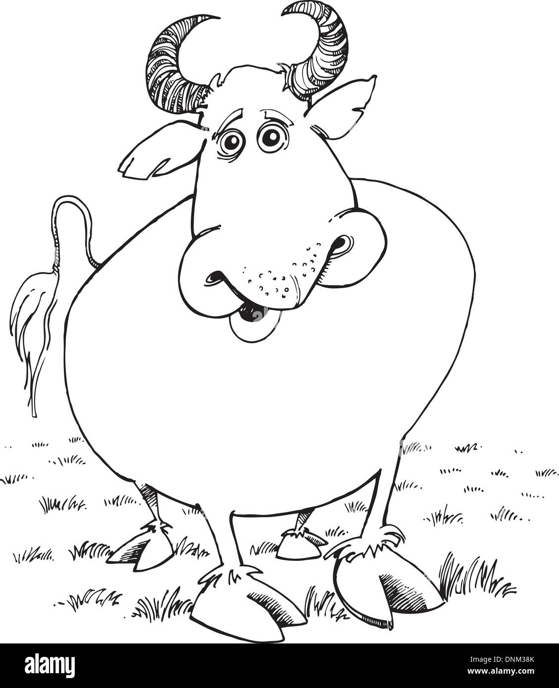 Illustration du livre de coloriage pour bull drôle Illustration de Vecteur