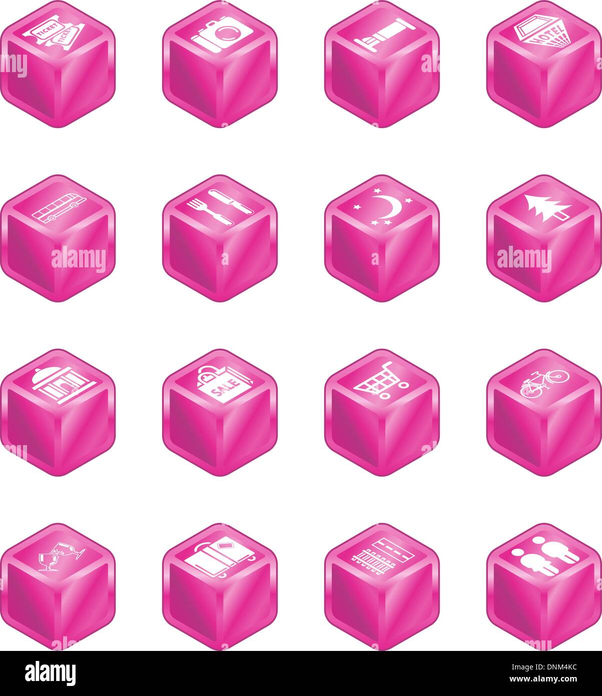 Cube icon set sur ville ou lieu d'informations pour les touristes sites web ou cartes, etc. Illustration de Vecteur