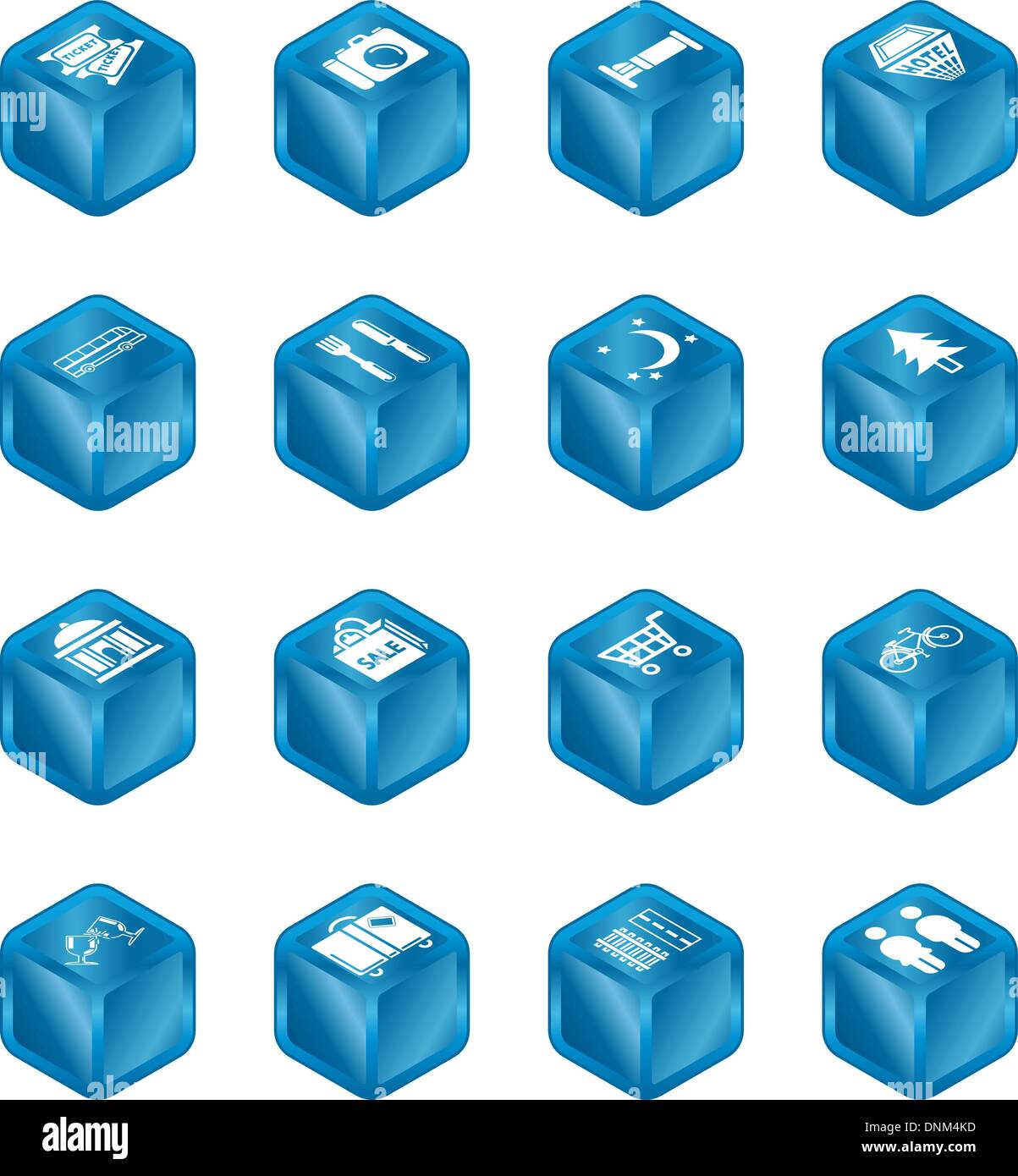 Cube icon set sur ville ou lieu d'informations pour les touristes sites web ou cartes, etc. Illustration de Vecteur