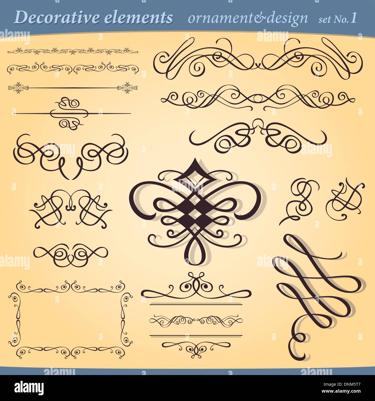 Vector set d'ornement décoratif ant des éléments de design pour la mise en page et l'illustration Illustration de Vecteur