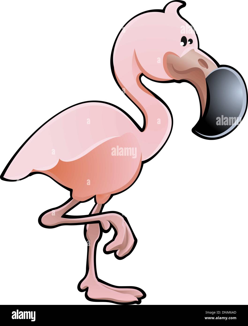 Un vecteur illustration d'un mignon petit oiseau flamant rose Illustration de Vecteur