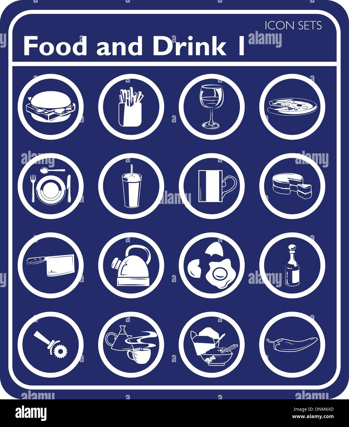 Icônes d'aliments et de boissons Illustration de Vecteur
