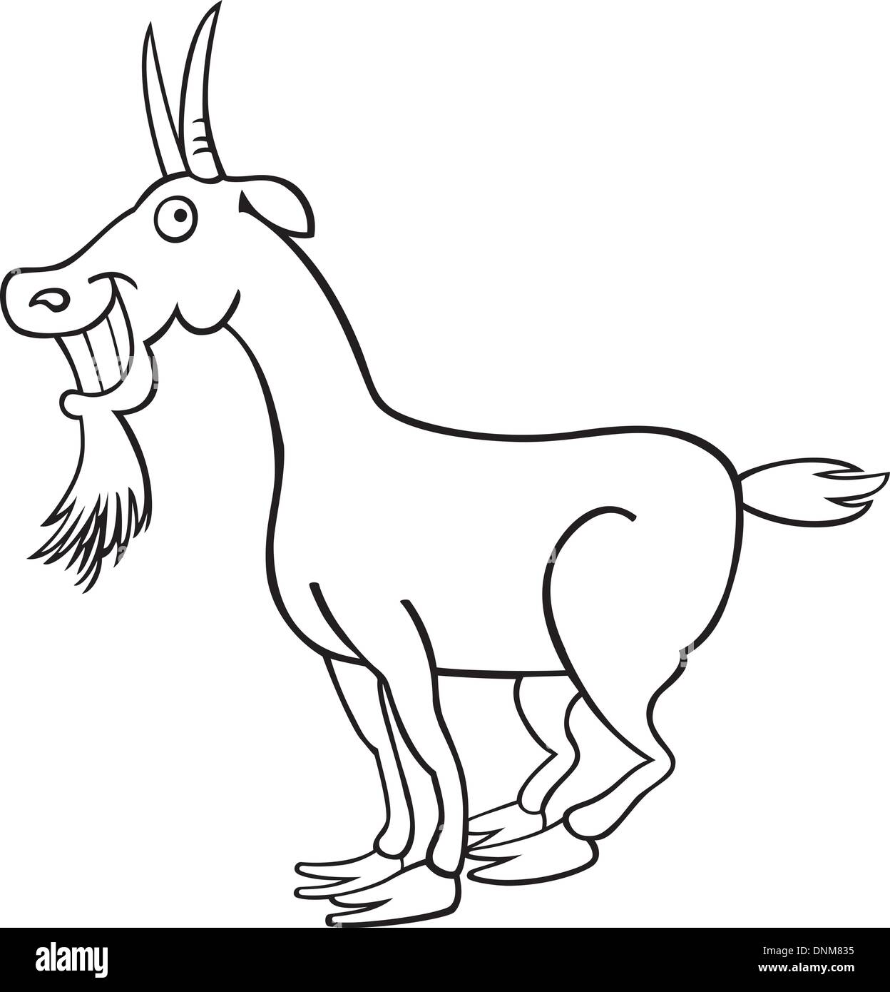 Illustration du livre de coloriage pour chèvre drôle Illustration de Vecteur