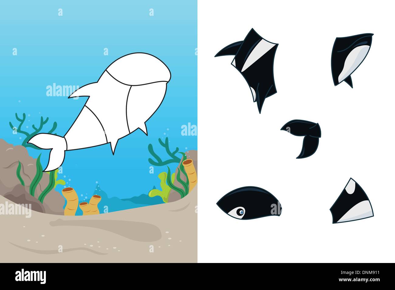 Un vecteur illustration de puzzle baleine Illustration de Vecteur