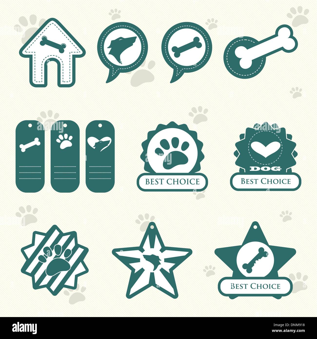 Un vecteur illustration de conceptions d'étiquette de chien Illustration de Vecteur