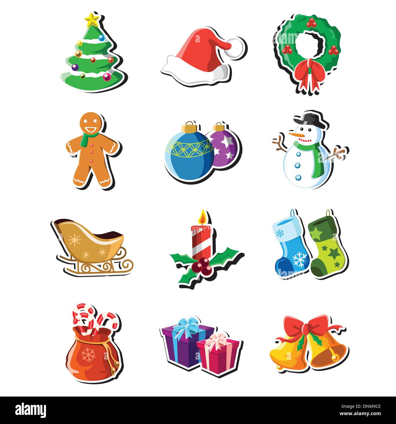 Un vecteur illustration d'une collection d'icônes de Noël Illustration de Vecteur