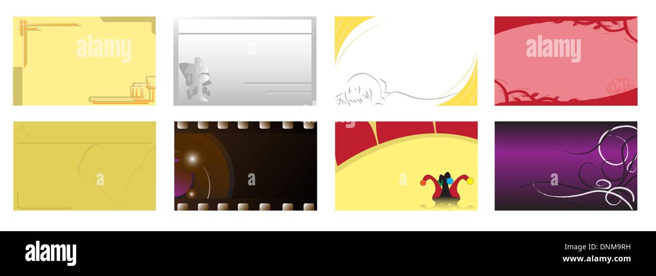 Un vecteur illustration d'un ensemble de modèles de cartes d'affaires pour les professionnels Illustration de Vecteur