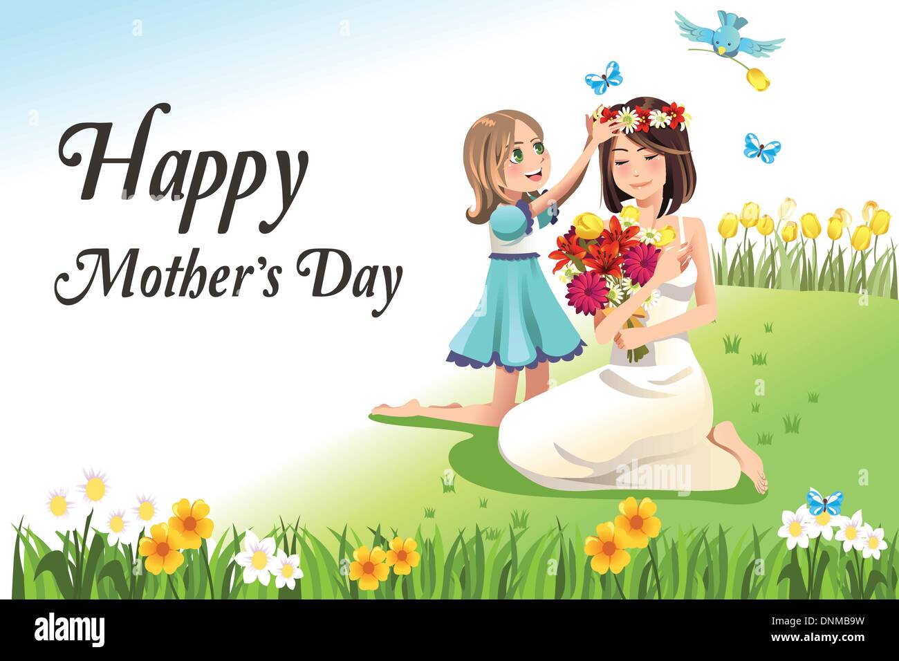 Un vecteur illustration de happy mothers day card Illustration de Vecteur