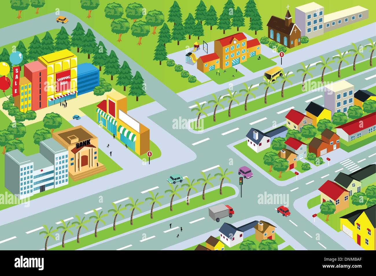 Un vecteur illustration de plan de ville Illustration de Vecteur