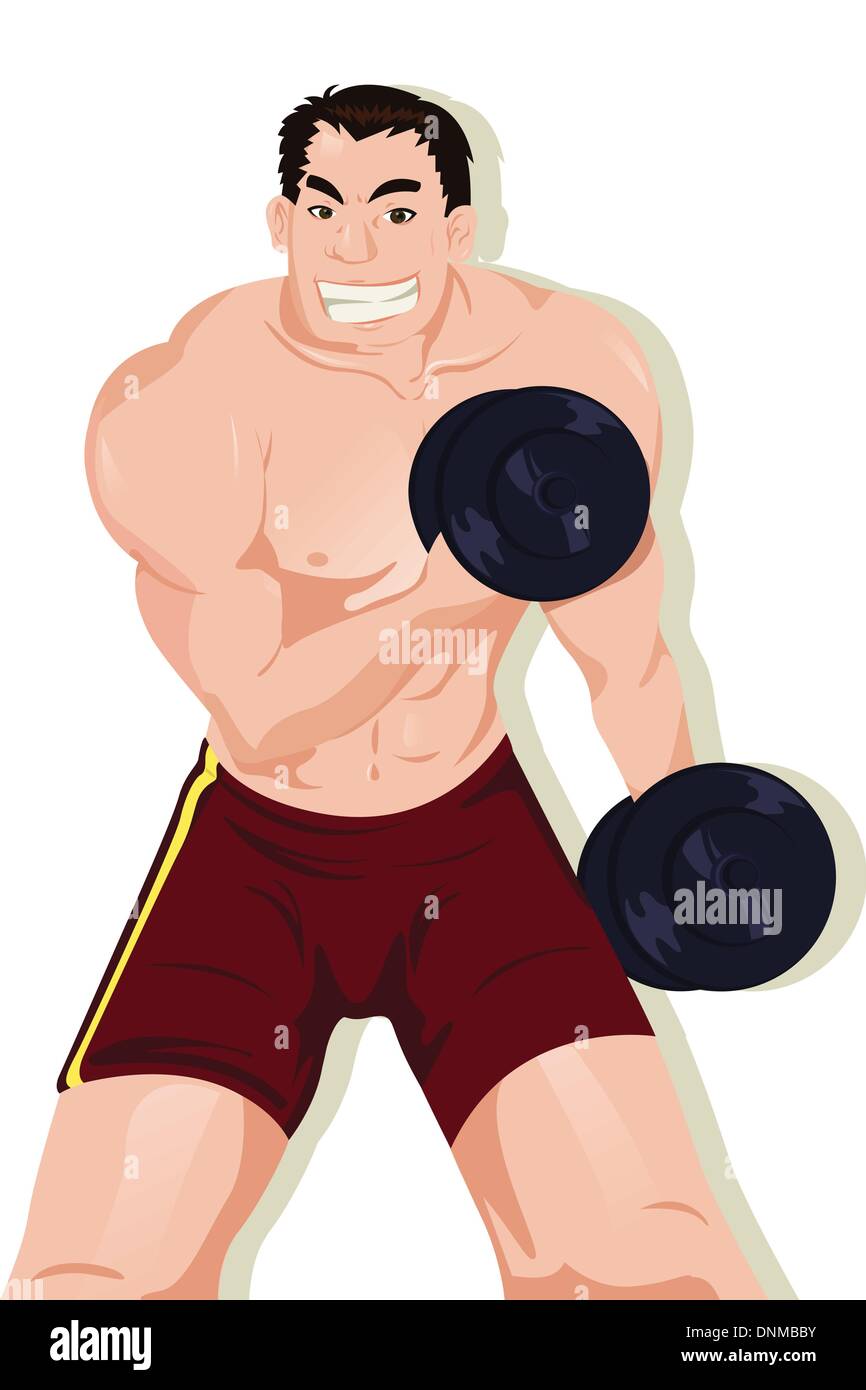 Un vecteur illustration d'un athlète sportive musculaire Illustration de Vecteur