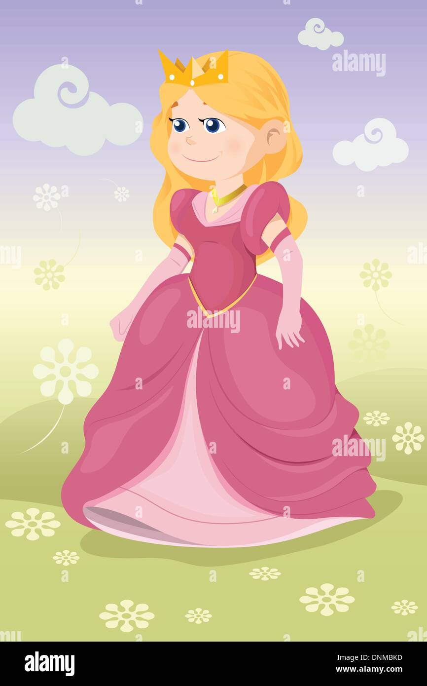 Un vecteur illustration d'une belle jeune fille habillée comme une princesse Illustration de Vecteur