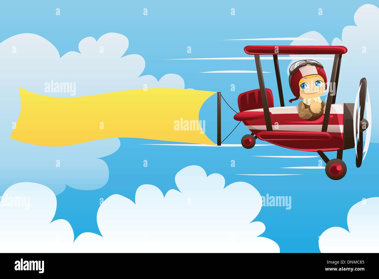 Un vecteur illustration d'un projet pilote sur un avion transportant une ouverture vierge Illustration de Vecteur