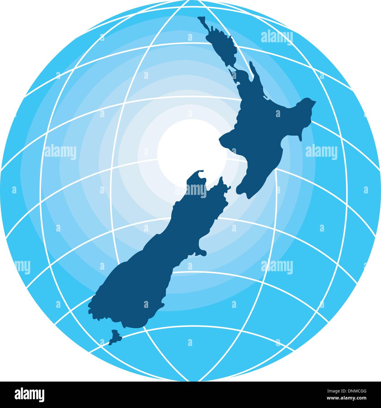 Carte de la Nouvelle Zélande avec globe en arrière-plan Illustration de Vecteur