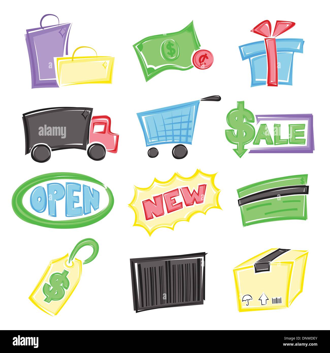 Un vecteur illustration de différentes icônes pour thème shopping Illustration de Vecteur