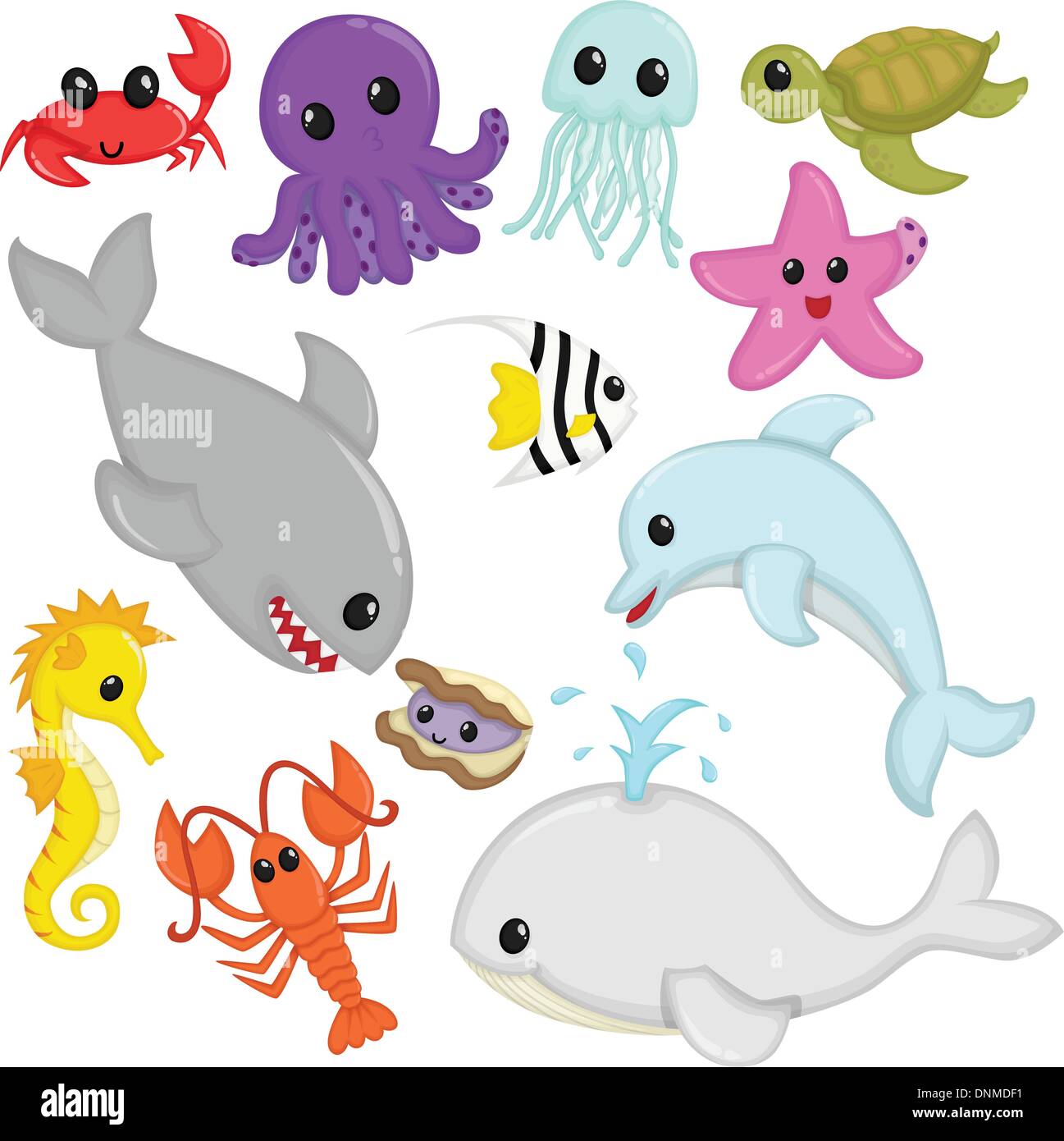 Un vecteur illustration de la faune Les animaux marins cartoon Illustration de Vecteur