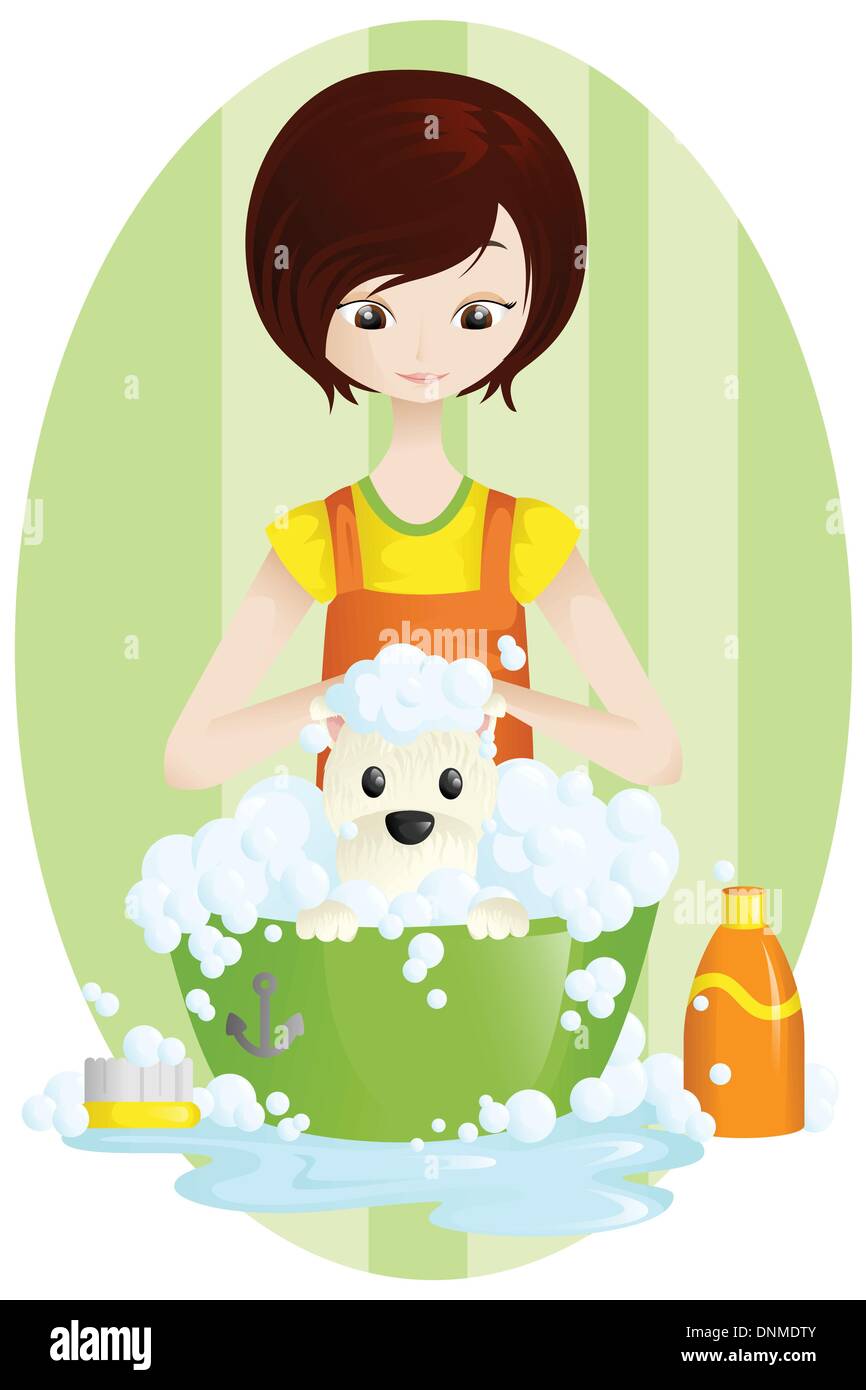 Un vecteur illustration d'un animal domestique toiletteur Illustration de Vecteur