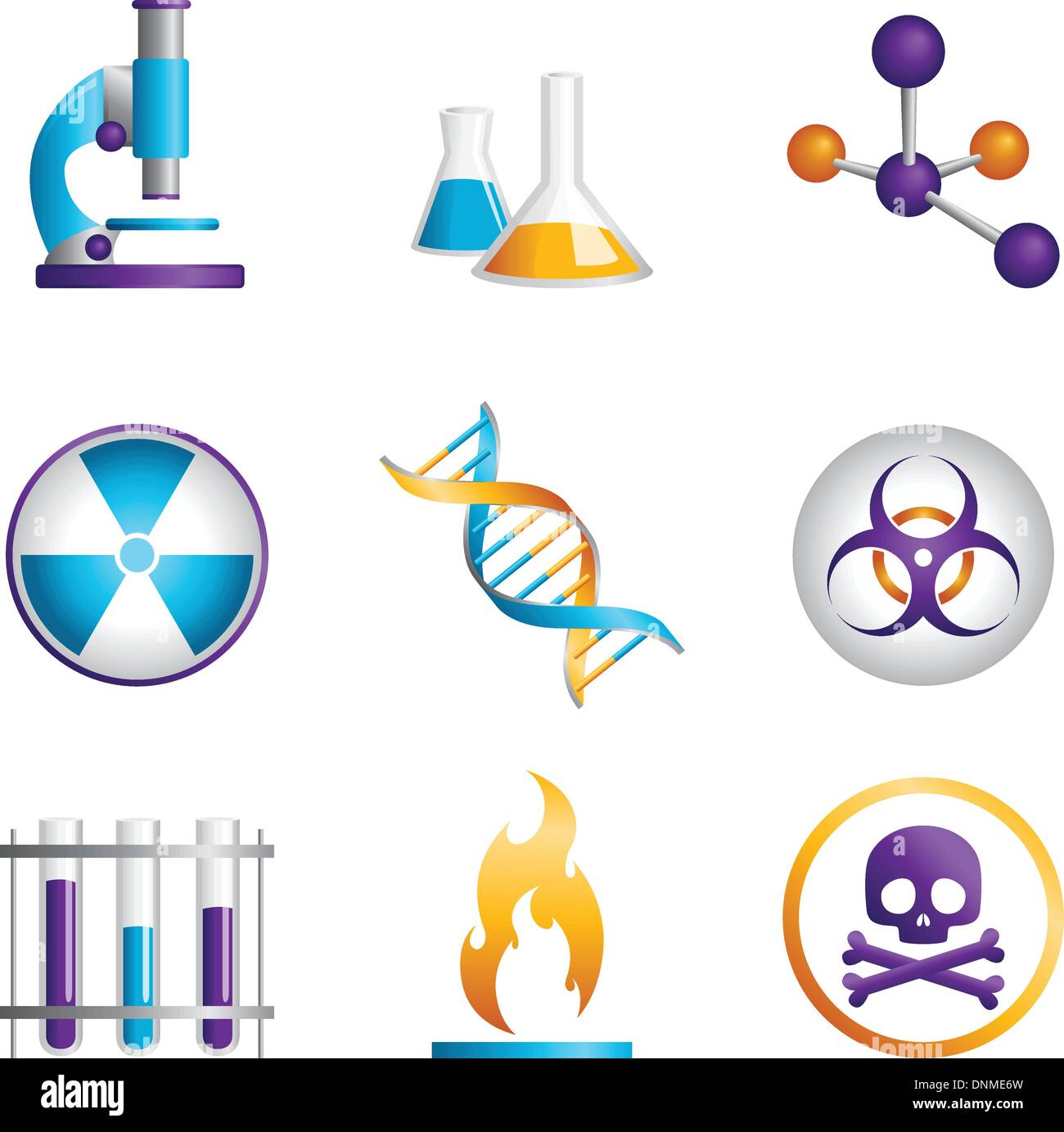 Un vecteur illustration d'un ensemble d'icônes de la science Illustration de Vecteur