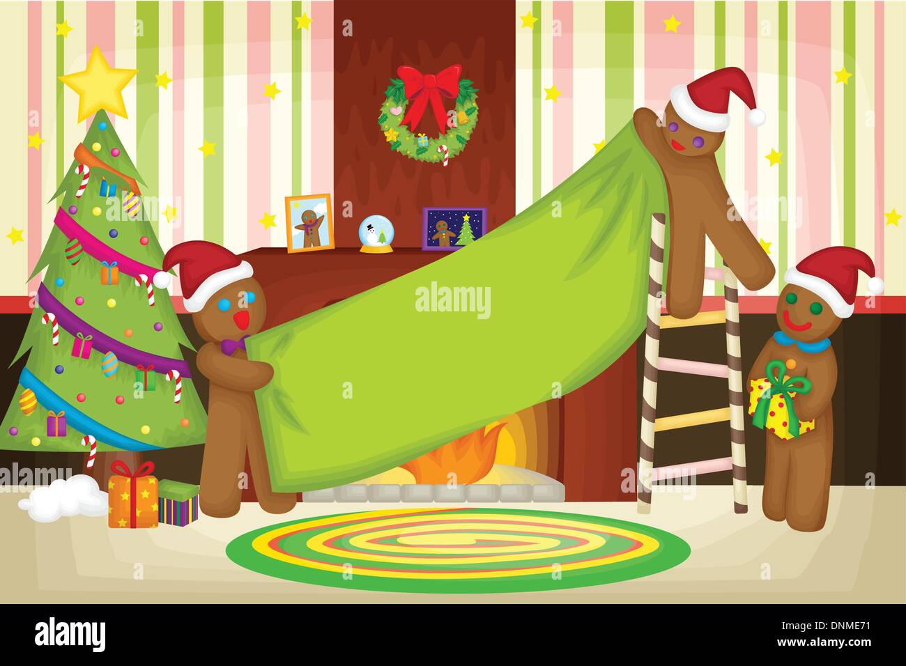 Un vecteur illustration de gingerbread cookies celebrating Christmas Illustration de Vecteur