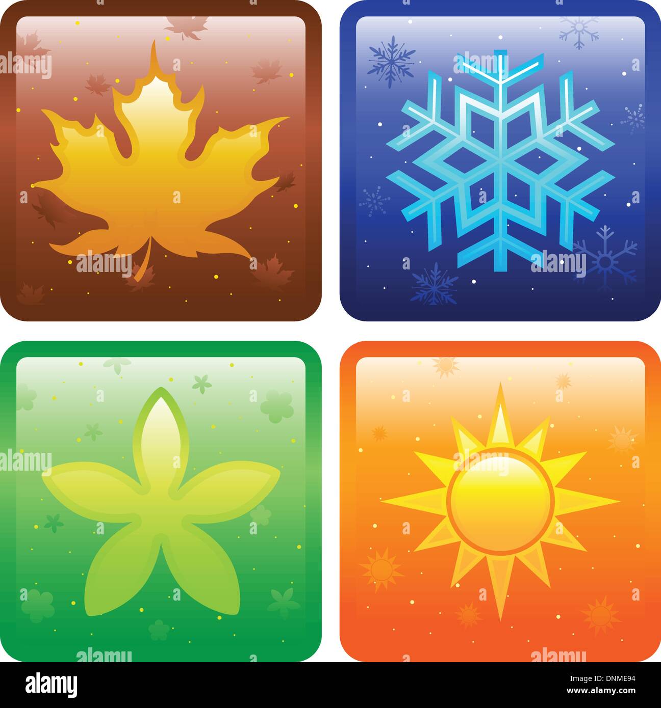 Un vecteur illustration d'icônes des quatre saisons Illustration de Vecteur