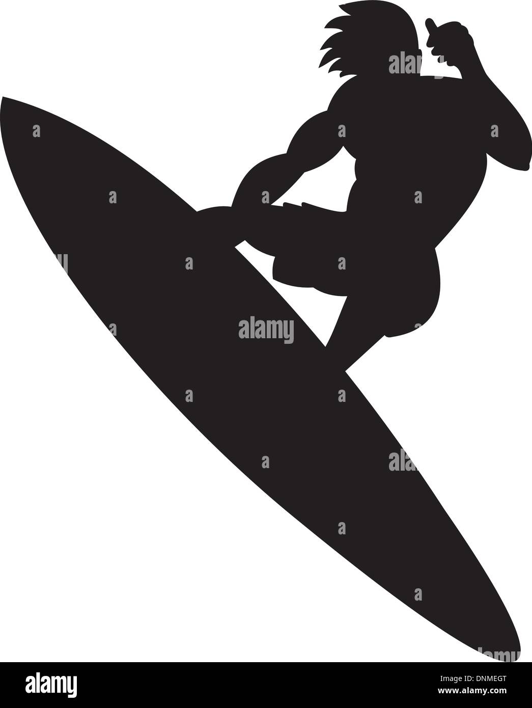 Illustration d'un surfer's silhouette isolé sur fond blanc. Illustration de Vecteur