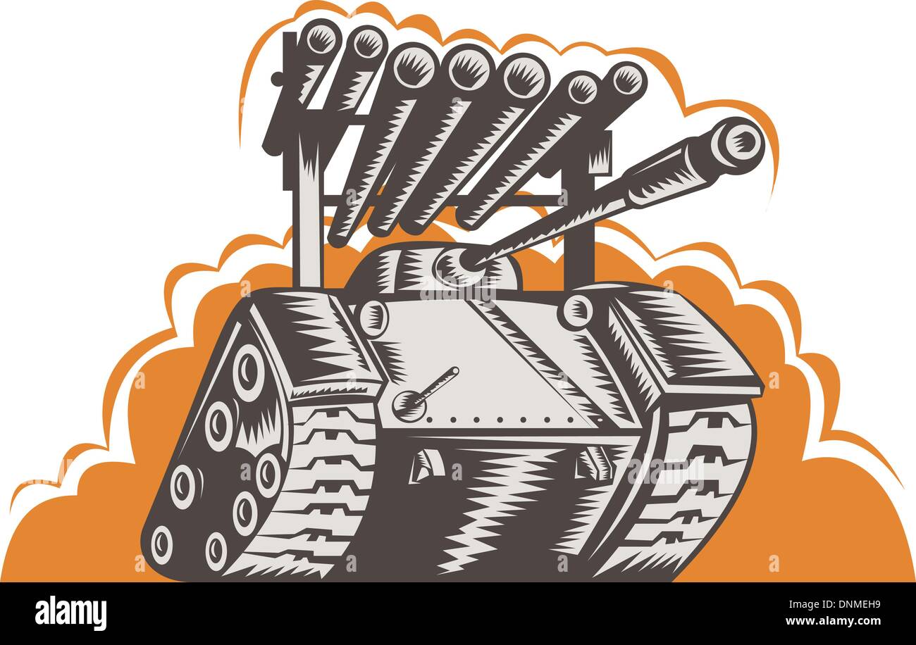 Illustration d'un char de combat avec Rocket Launcher Illustration de Vecteur