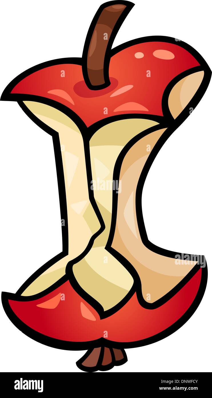 Cartoon Illustration de Apple Core Clip Art Illustration de Vecteur