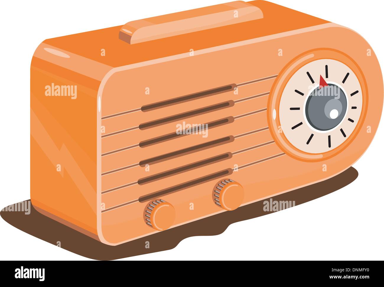 Illustration de radio transistor isolé sur fond blanc fait en style rétro. Illustration de Vecteur
