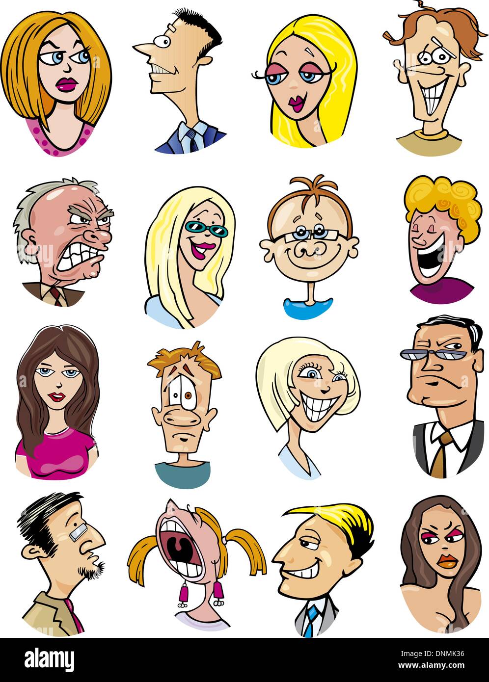 Cartoon illustration de différentes personnes et les émotions des personnages Illustration de Vecteur