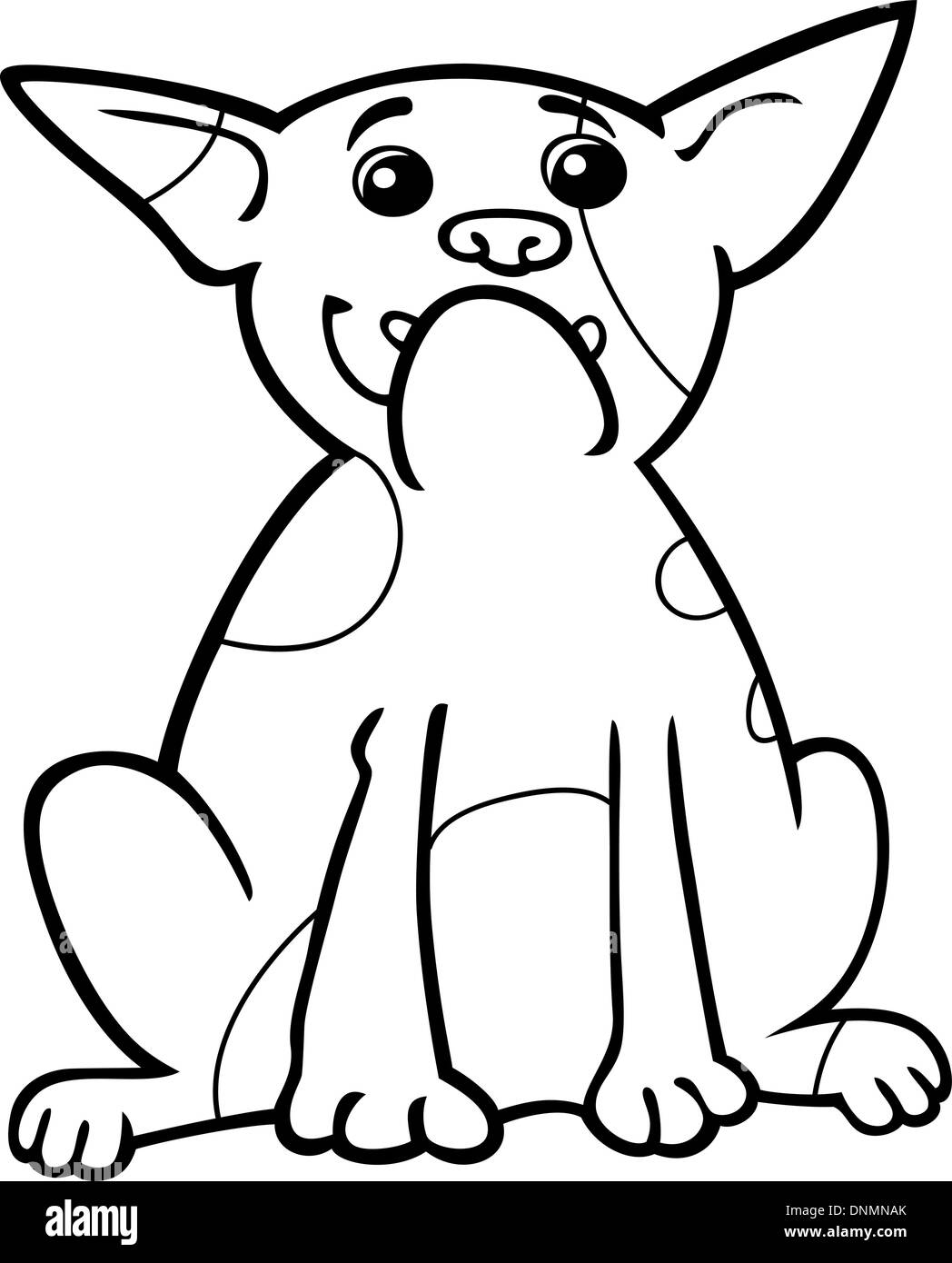 Cartoon Illustration de Pure Race Bouledogue français chien rigolo pour Coloring Book Illustration de Vecteur