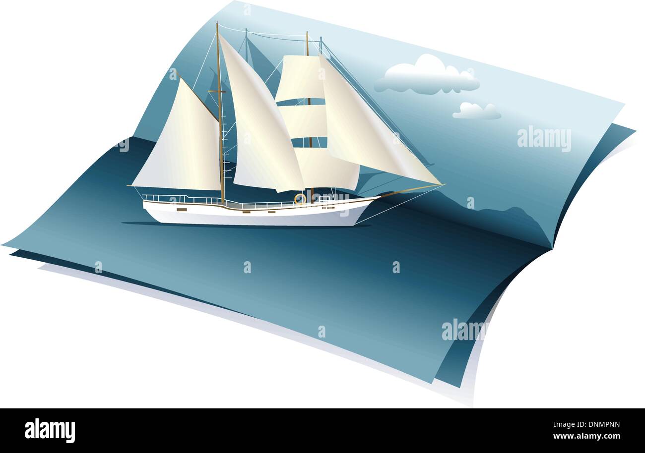 Bateau à voile Illustration de Vecteur