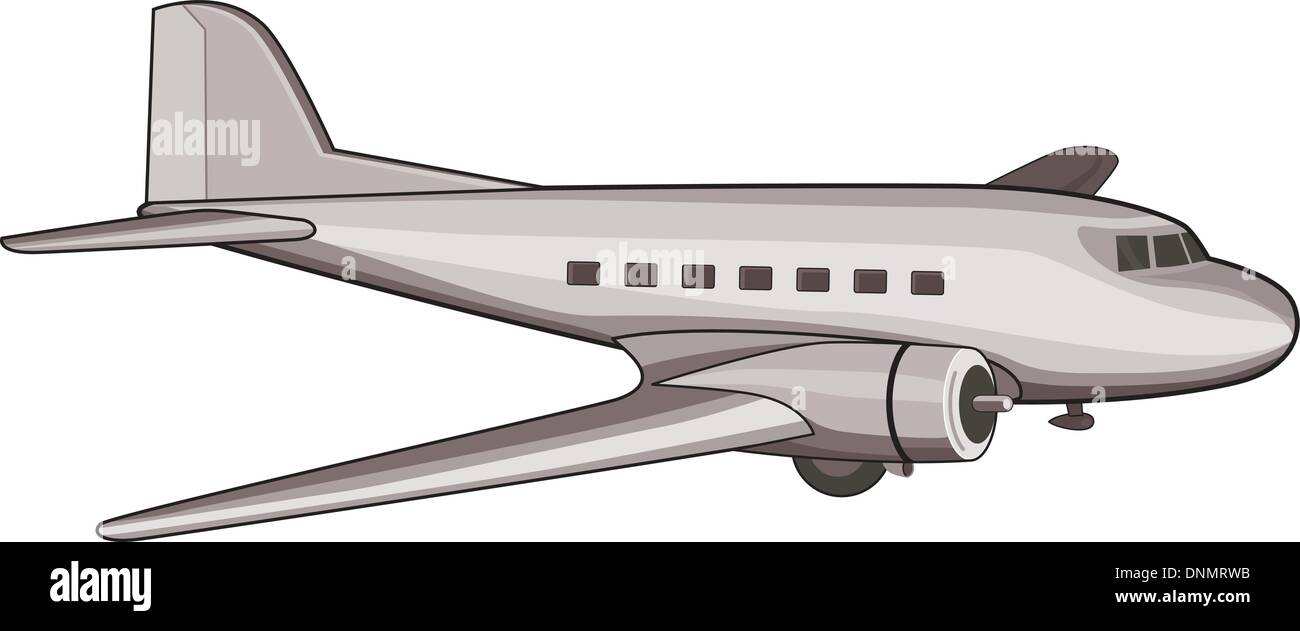 Illustration d'un avion à hélice avion DC3 vol vol sur fond isolé Illustration de Vecteur Illustration d'un avion à hélice avion DC3 vol vol sur fond isolé Illustration de Vecteur