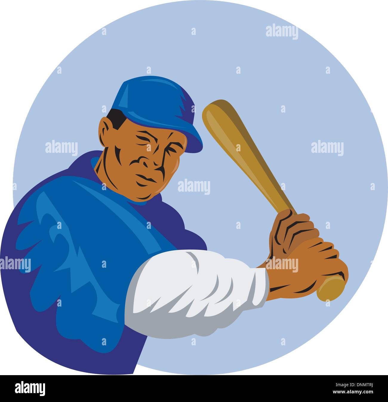 Illustration d'un baseball player batting fait dans le style rétro Illustration de Vecteur