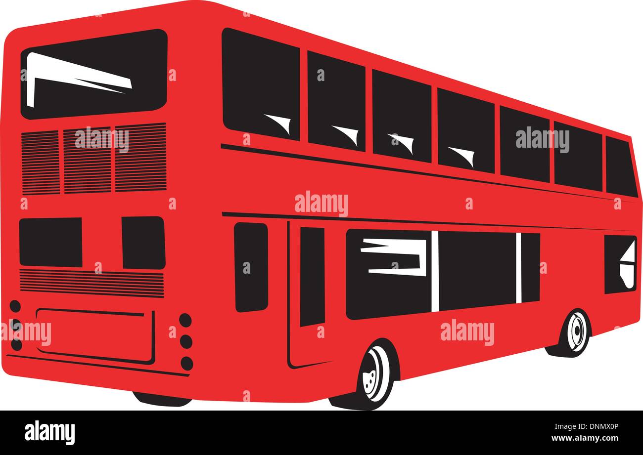 Illustration d'un double decker bus coach sur fond isolé Illustration de Vecteur