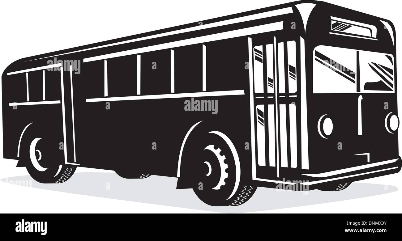 Illustration d'un vintage coach bus sur fond isolé Illustration de Vecteur