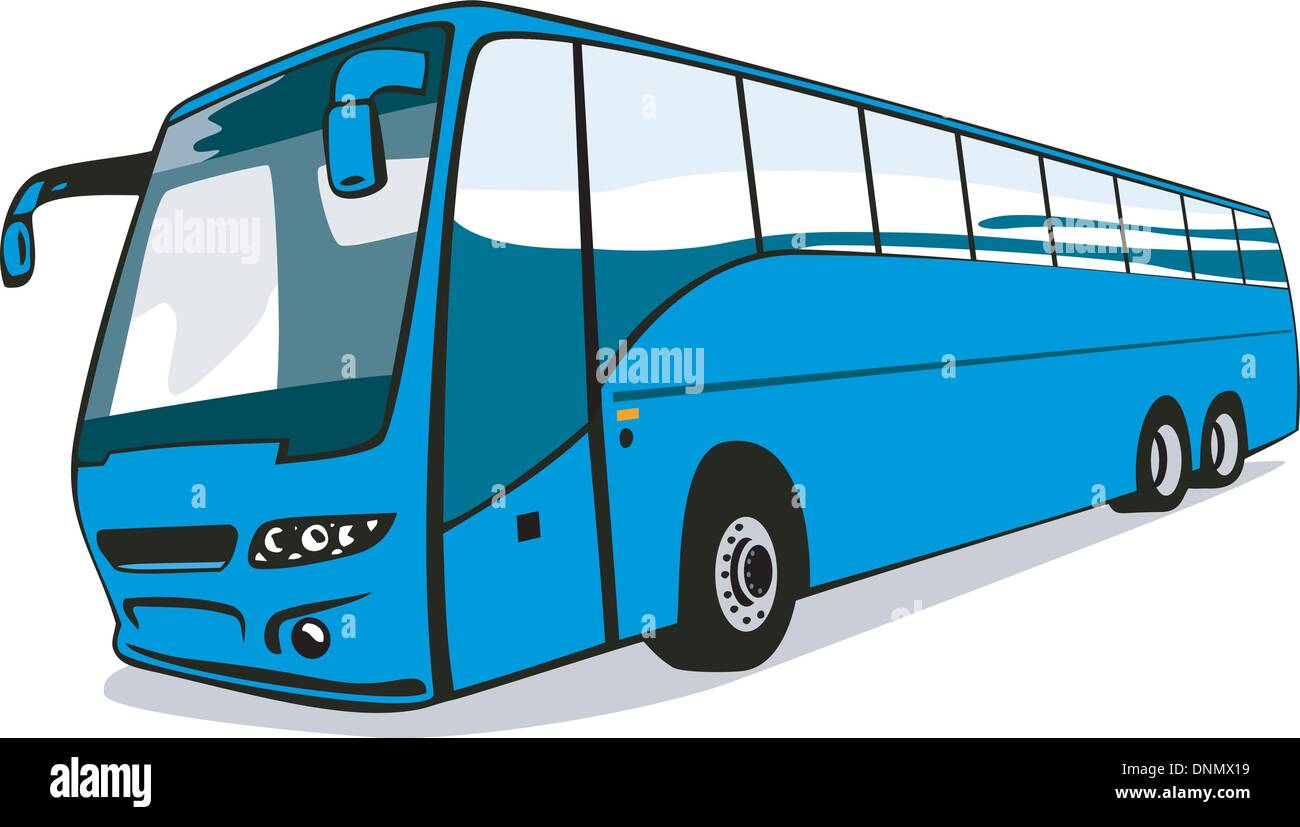 Illustration d'une navette bus coach sur fond isolé Illustration de Vecteur