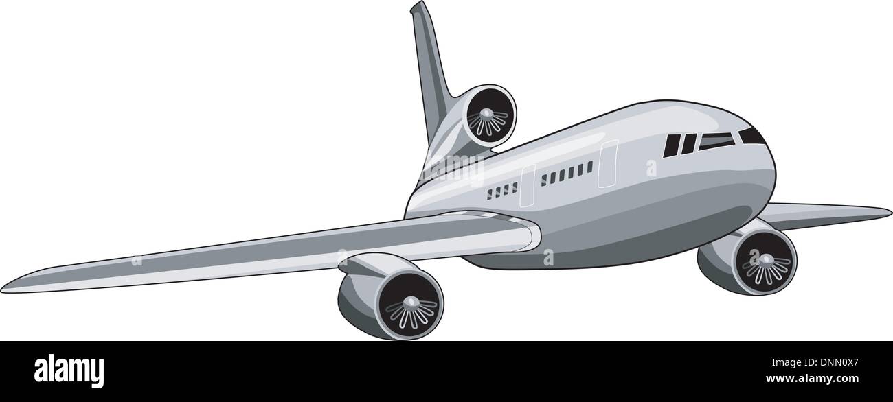 Illustration d'un avion de ligne avion à réaction commerciaux sur fond isolé Illustration de Vecteur Illustration d'un avion de ligne avion à réaction commerciaux sur fond isolé Illustration de Vecteur